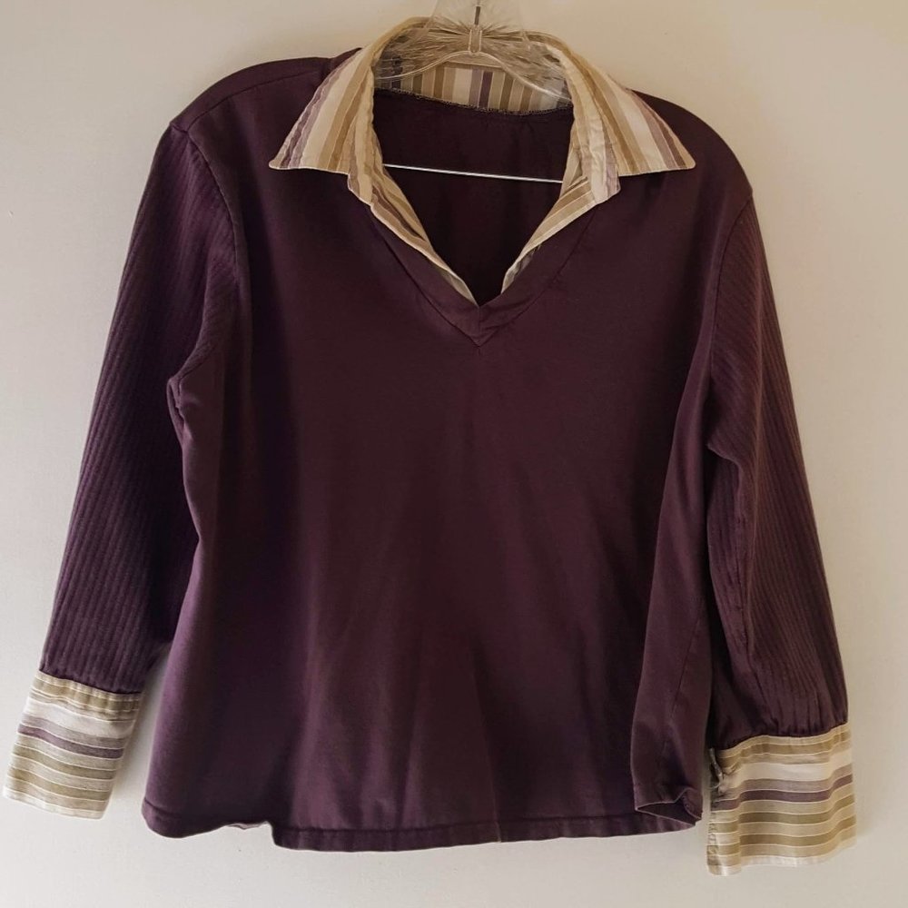 Purple and patterned shirt